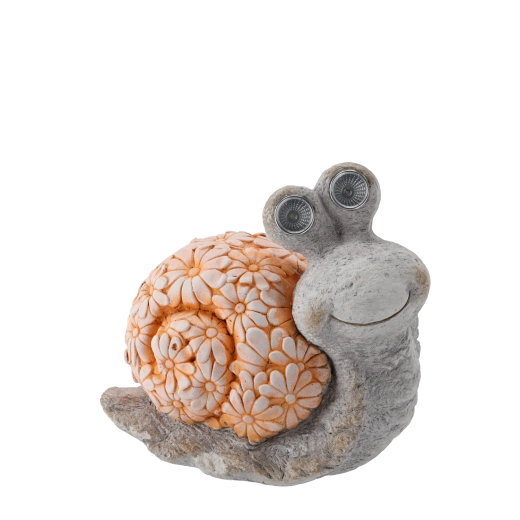 Vrtni polž s solarnima LED očema