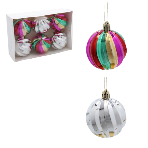 Komplet božičnih krogel v obliki buče 6 cm, mešanica barv (6 kos)