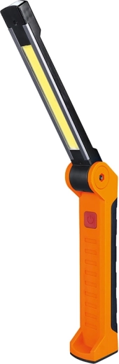 Solight delovna polnilna LED svetilka 500 lm + 70 lm (COB, USB-C), črno-oranžna