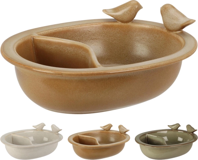 Porcelanasto napajališče in kopel za ptice, mešanica barv