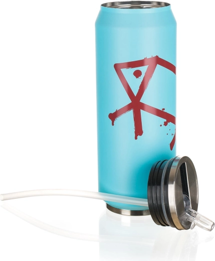 Pokrov s pitnikom in slamico brez nepotrebnih razlitij