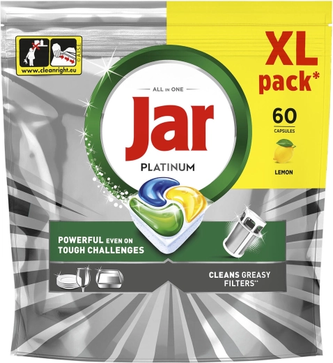 Jar Platinum All in One Lemon tablete za pomivalni stroj 60 kosov