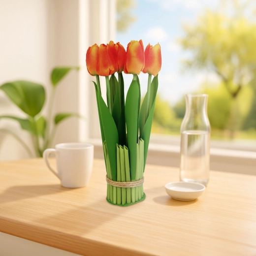 Umetna okrasna rastlina – oranžni tulipan
