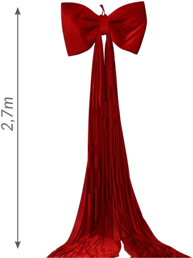 Božična dekorativna mašnica (pentlja) rdeča 85 × 270 cm - 1 kos
