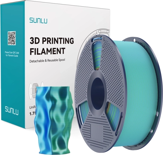 Sunlu PLA+ Silk dvobarvni filament modro-zelen