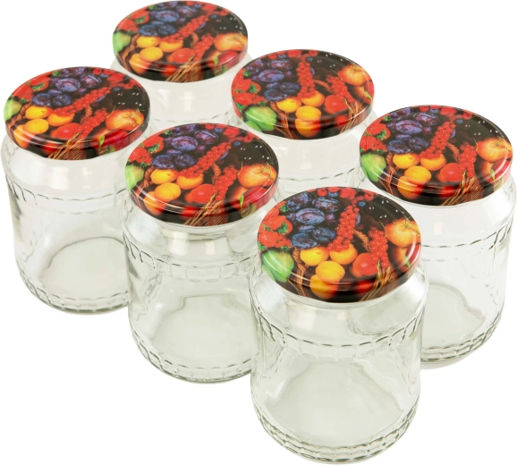 Set kozarcev za vlaganje 720 ml s pokrovi 82 mm, 6 kos