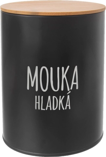 Doza za gladko moko črna z bambusovim pokrovom
