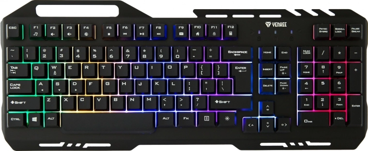 YENKEE gaming tipkovnica Shadow s kovinsko ploščo in RGB osvetlitvijo
