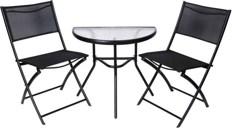 Compact foldable set for balcony and terrace