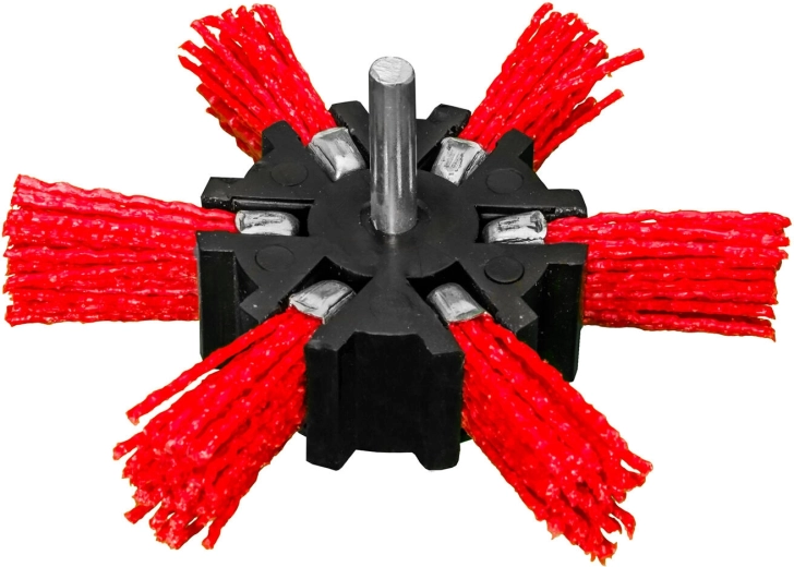 Krožna polirna krtača na steblo 100 mm z najlonskimi vlakni 27 mm