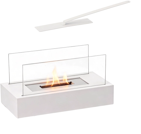 Namizni bioetanolni kamin 35 × 18 × 15 cm, bel