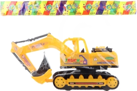 Plastic tracked excavator with bulldozer 2-in-1 with flywheel drive 27 cm - 1 piece