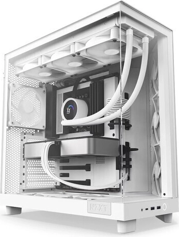 računalniško ohišje NZXT H6 Flow belo s stranskim oknom