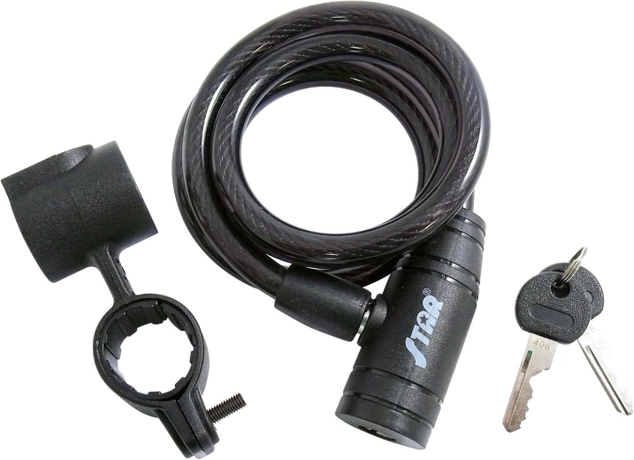 Jeklena spiralna ključavnica za kolo STAR S710 1000 mm z nosilcem