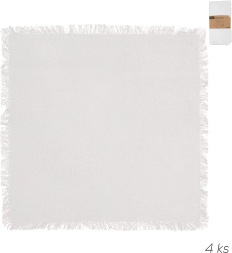 Bombažni prtički v beli barvi 45 × 45 cm, komplet 4 kosov