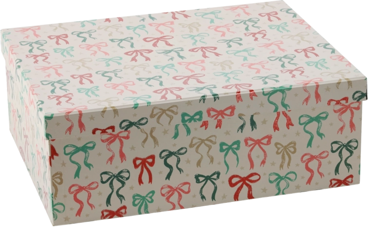 Božična darilna predstavitvena škatla z mašno 39 × 30 × 14,5 cm
