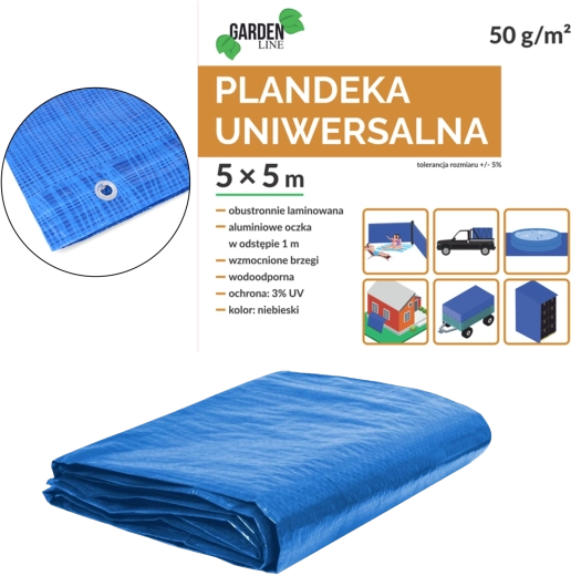 Zelena ponjava pod bazen 5 × 5 m, PE, očesca, UV zaščita