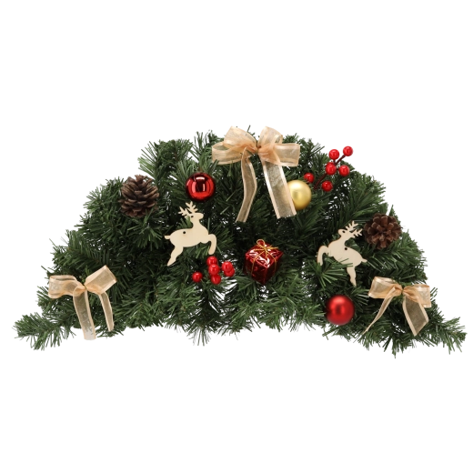 Viseči božični venec 60 cm rdeče‑zlat