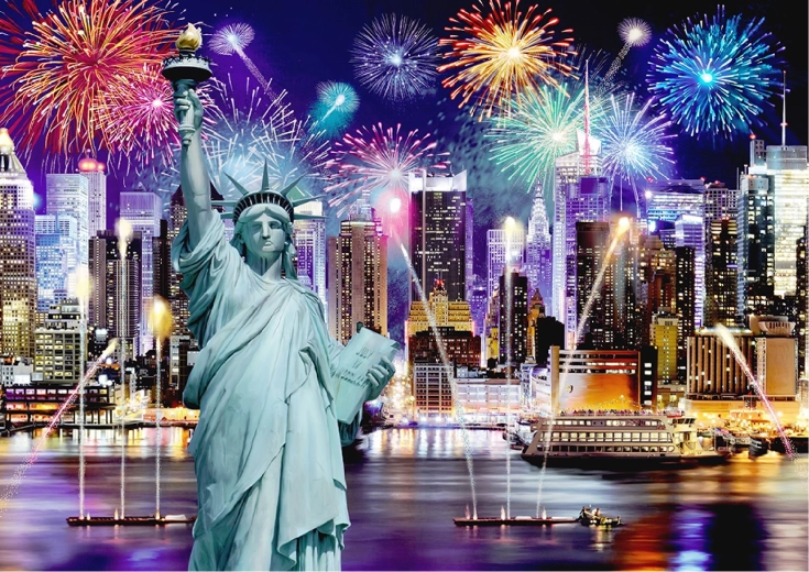 Impresiven motiv nočnega New Yorka