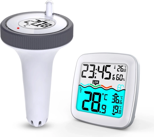 Brezžična vremenska postaja z bazenskim senzorjem BD-913 bela