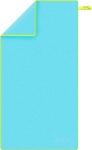 Hitrosušeča mikrovlaknena brisača NILS aqua, svetlo modra/zelena 140 × 70 cm