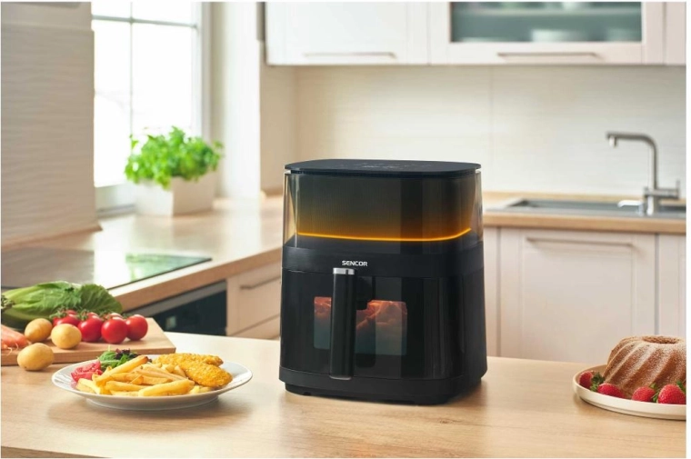 Monitor cooking without opening the basket