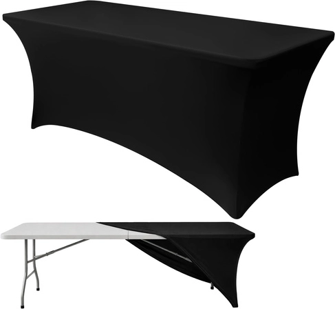 Elastičen pregrinjalo za banketno mizo 183 × 75 × 75 cm RUHHY – črn