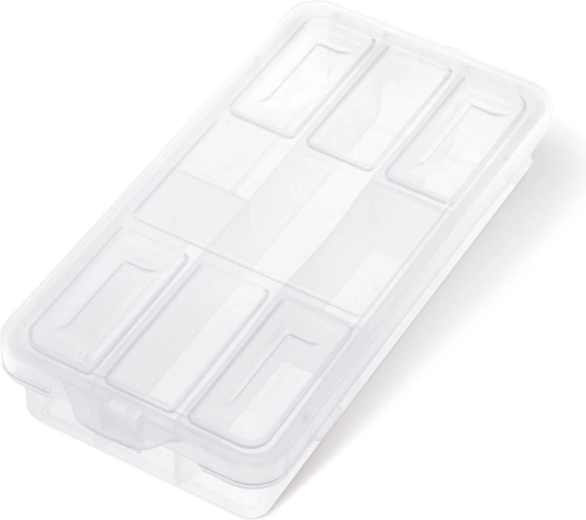 Plastični organizator KNOX 180 × 90 × 35 mm s pregradami in prozornim pokrovom