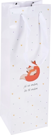 Darilna papirnata vrečka »Jaz se imam…« 12 × 10 × 36 cm