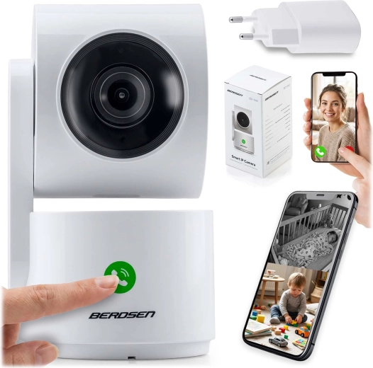 Berdsen BD-942 vrtljiva notranja IP kamera 3 MP z Wi‑Fi in funkcijo varuške