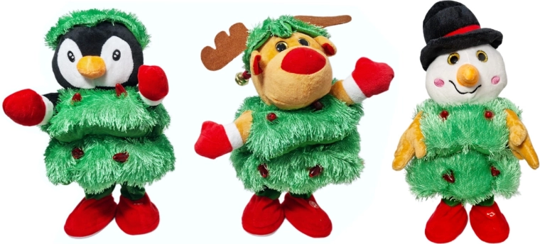 Božična govoreča in plešoča figurica s pesmimi in utripajočimi lučkami