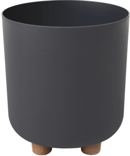 Lonček za rože Sofia 19 cm iz reciklirane plastike – črn