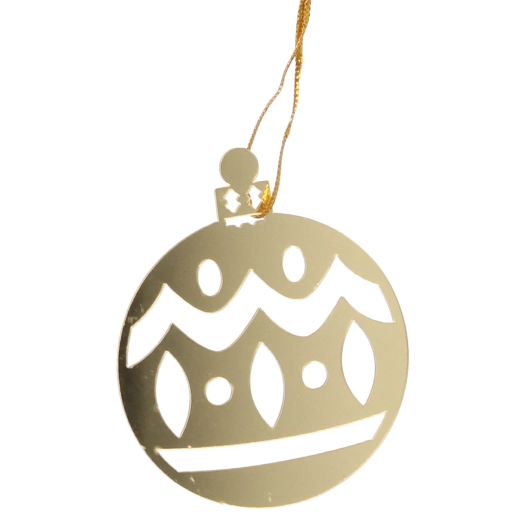 Zlate božične bunkice z izrezi 8 × 6 cm, set 3 kos