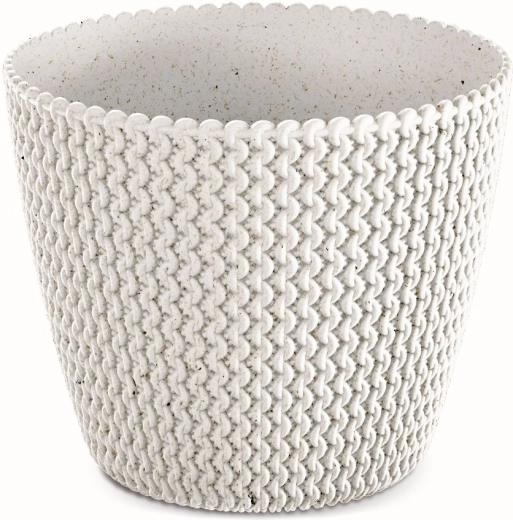 Cvetlični lonec Splofy Eco Wood 13 cm – bel
