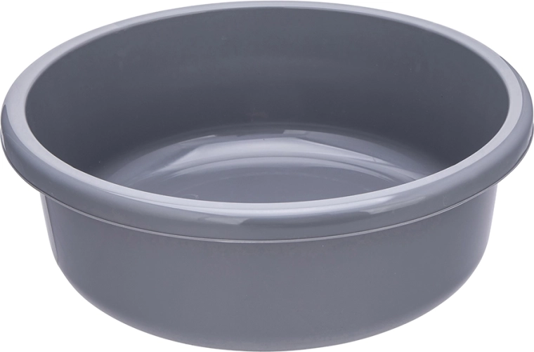 Okrogla plastična posoda 13,5 l siva