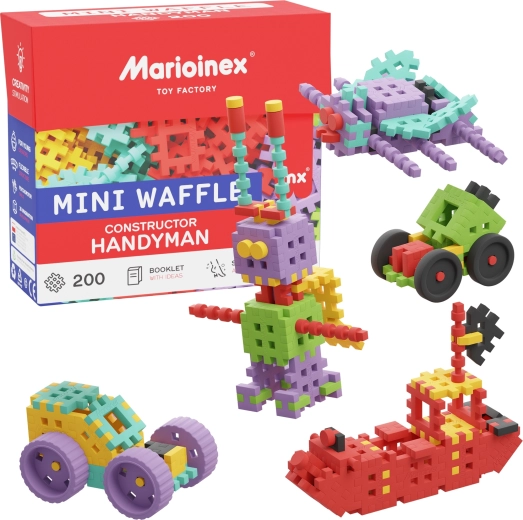 Konstruktor Mini Waffle Majster, 200 delov, Marioinex