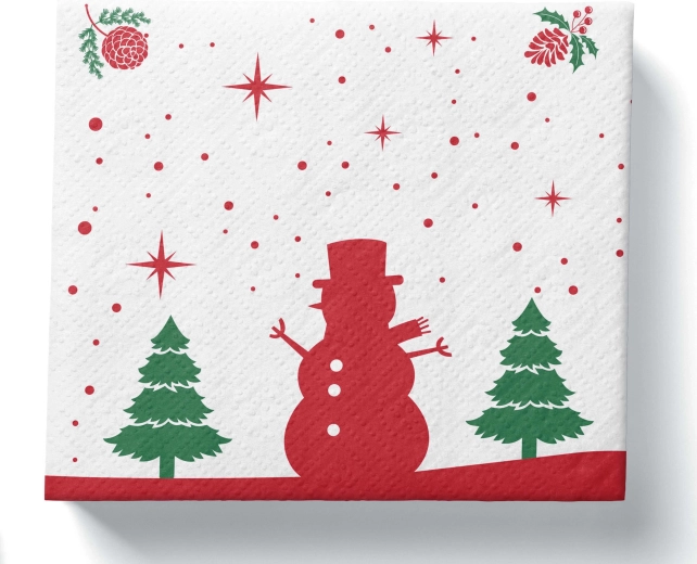 Božični papirnati prtički, 3-slojni, 33 × 33 cm