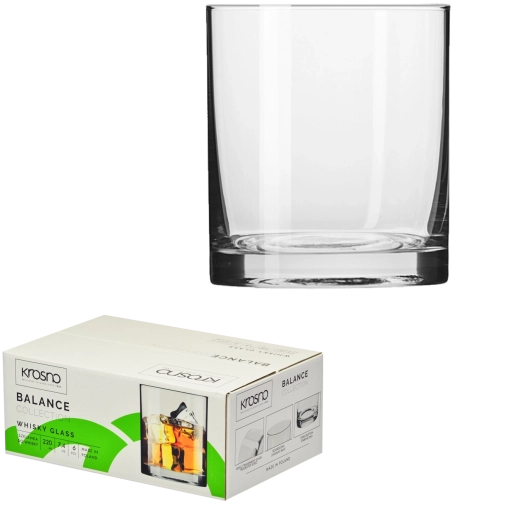 Set kozarcev za viski Krosno Balance 220 ml – 6 kosov