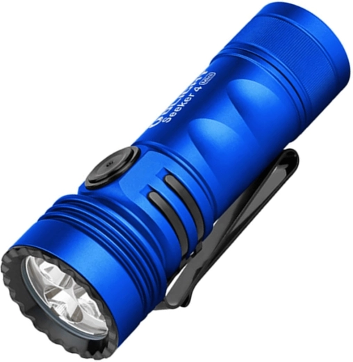 Žepna svetilka OLIGHT Seeker 4 Mini modra z UV in belim svetlobnim žarkom