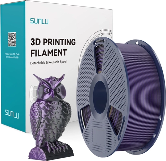 Sunlu PLA+ Silk dvobarvni filament črna in vijolična