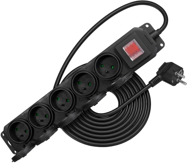 Zunanji podaljšek RETLUX RPC 208 s 5 vtičnicami IP44, 3 m