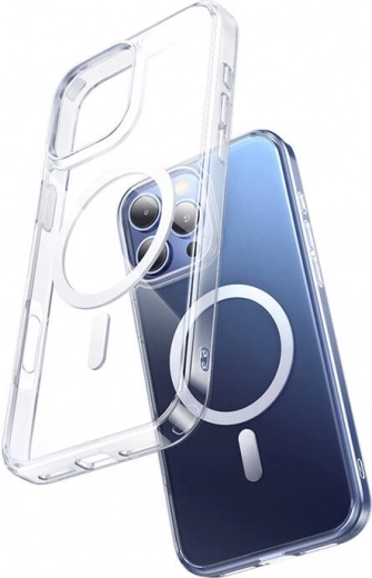 Magnetni ovitek za iPhone 16 Pro Max McDodo prozoren