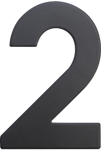 Hišna številka 2, 75 mm, nerjaveče jeklo, mat črna