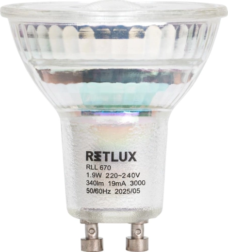 LED reflector bulb Retlux RLL 670 GU10 1.9 W warm white