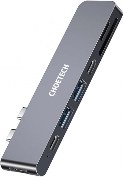 Dokovčná postaja Choetech za MacBook Pro, 7v2 USB-C, Thunderbolt 3 (srebrna)