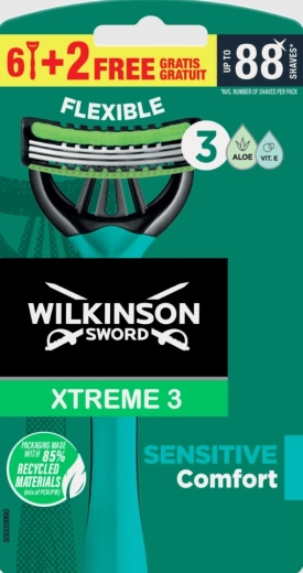 Enkratni britvice Wilkinson Xtreme3 Sensitive, 8 kosov