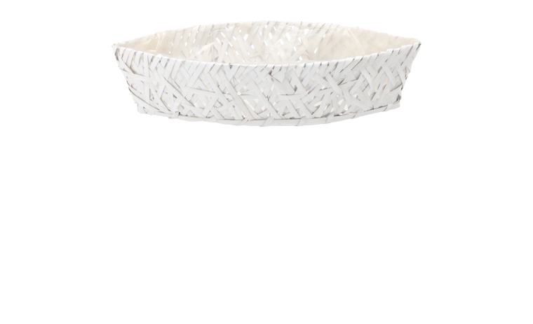 Wooden flowerpot cover in boat shape 42 × 16 × 9 cm, white