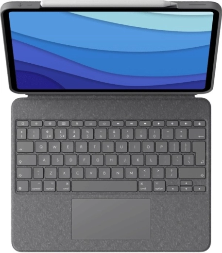 Laptop-style keyboard and large trackpad