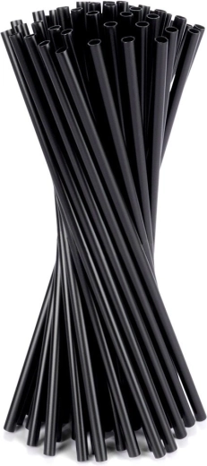 Črne slamice za pijače 22 cm, 50 kos