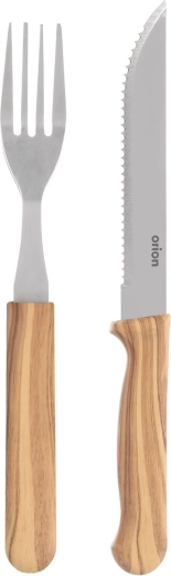 Steak set noža in vilice iz nerjavnega jekla s plastičnim ročajem